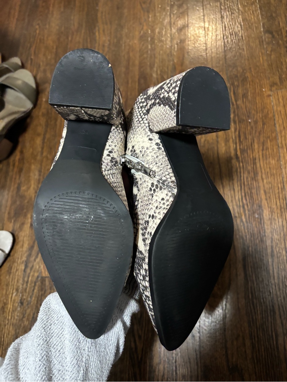 Madden Girl, NWOT Snake-Print Ankle Boots - Neutral Snake, Size 8M - Picture 4 of 7